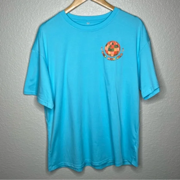 In My Boy‎ Mom Era Blue Graphic T-Shirt Large women’s disco groovy 70s font L - Picture 2 of 9